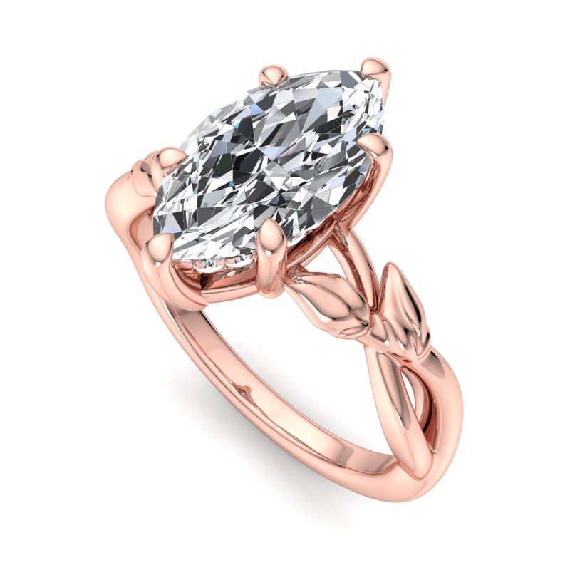 Nature-Inspired Marquise Lab Grown Diamond Center Engagement Ring