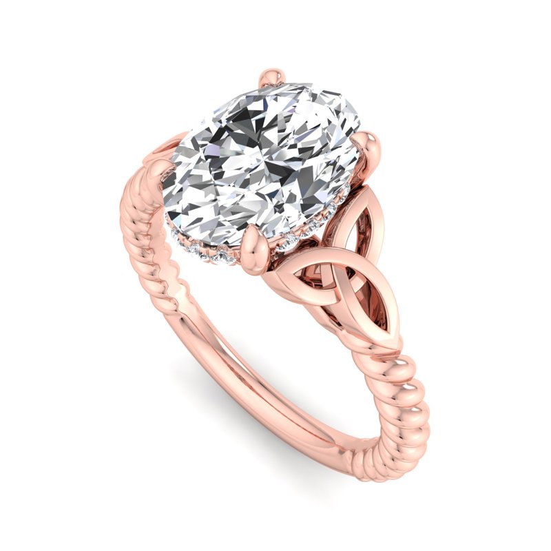 Twisted Vine Artisan Oval Lab Grown Diamond Center Engagement Ring