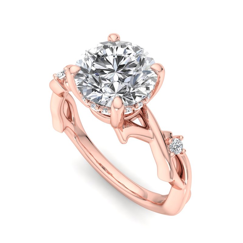 Intertwined Grace Round Lab Grown Diamond Center Engagement Ring