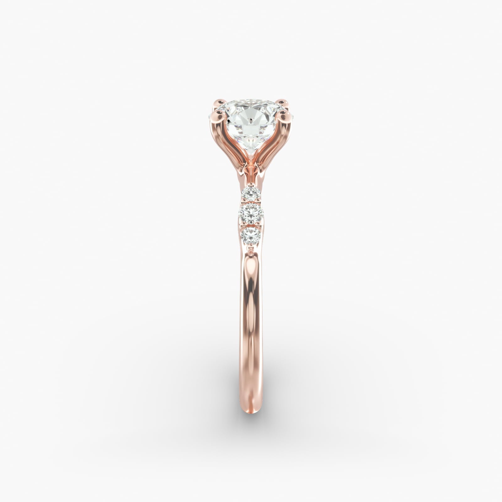 Graduated Sparkle Round Lab Grown Diamond Center Engagement Ring