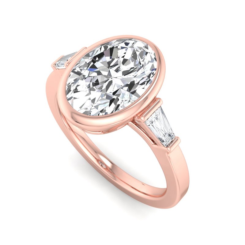 Timeless Bezel-Set Oval Lab Grown Diamond Center Engagement Ring