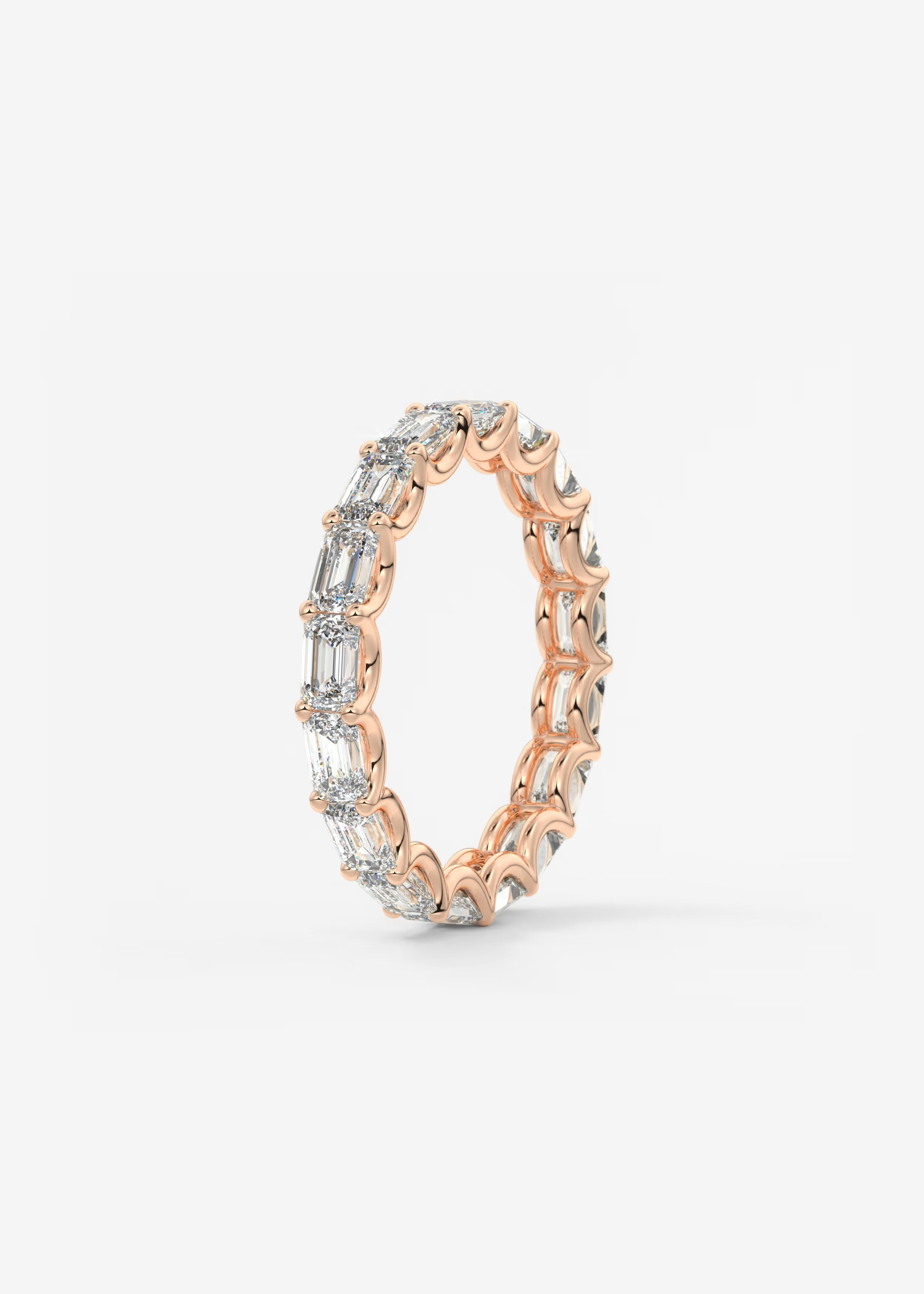 Emerald‑Cut Lab Diamond Full Eternity Band in Gold