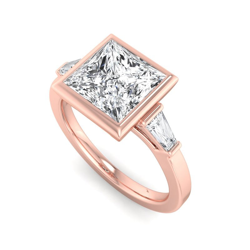 Timeless Bezel-Set Princess Lab Grown Diamond Center Engagement Ring