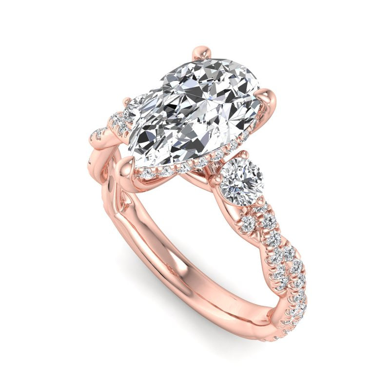 Pear Lab Grown Diamond Center Engagement Ring