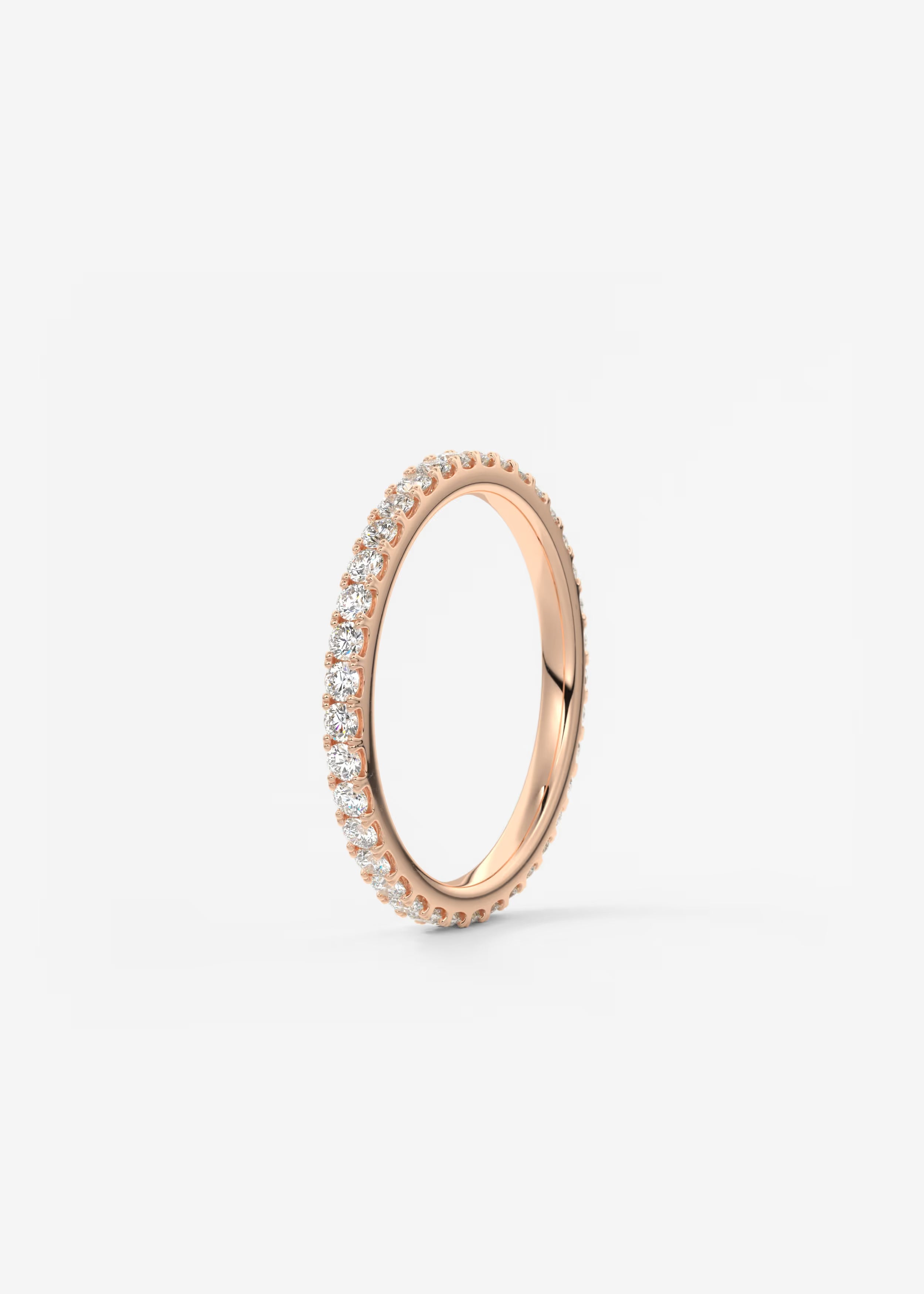 Gold Pavé Eternity Band with Full Circle Lab‑Grown Round Diamonds