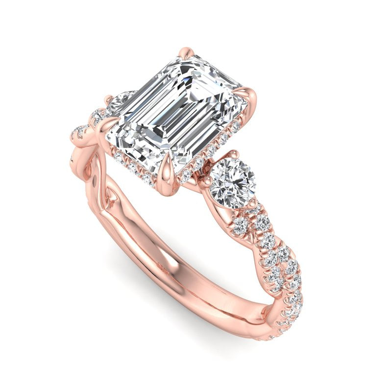 Emerald Lab Grown Diamond Center Engagement Ring