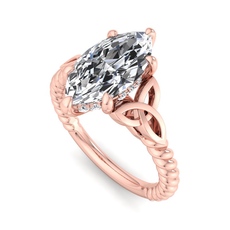 Twisted Vine Artisan Marquise Lab Grown Diamond Center Engagement Ring