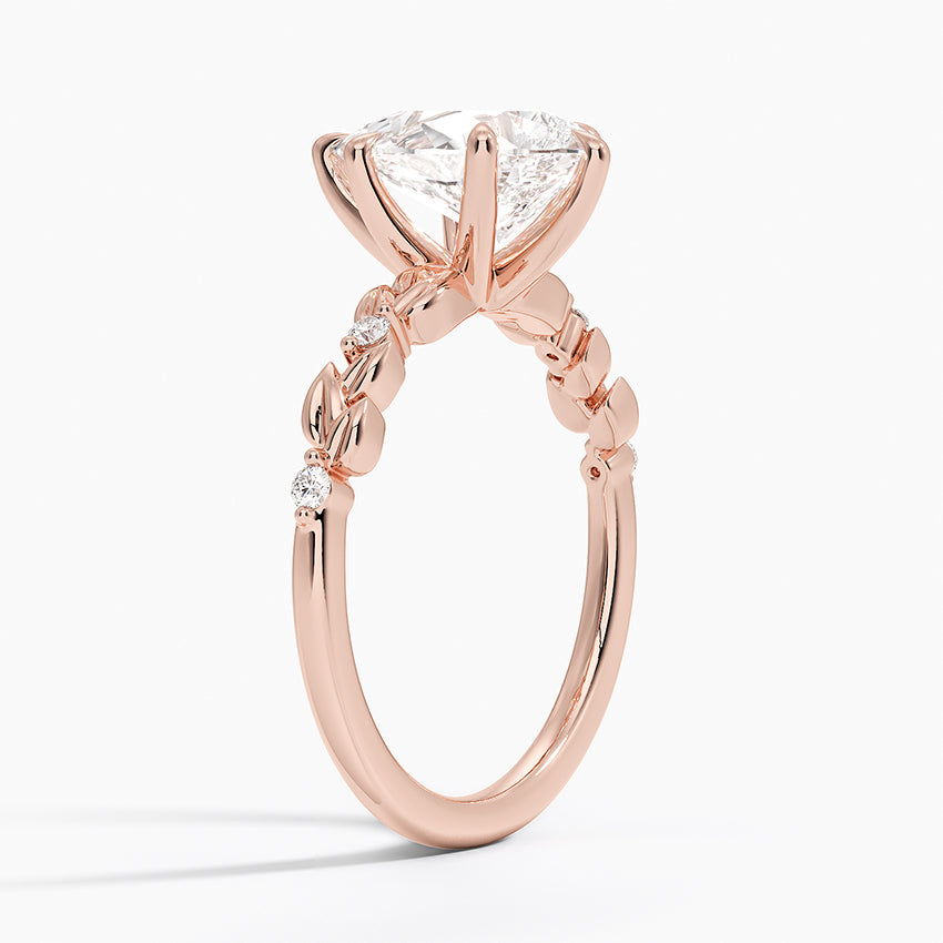 Vine Bloom Milgrain Pear Lab Grown Diamond Center Engagement Ring