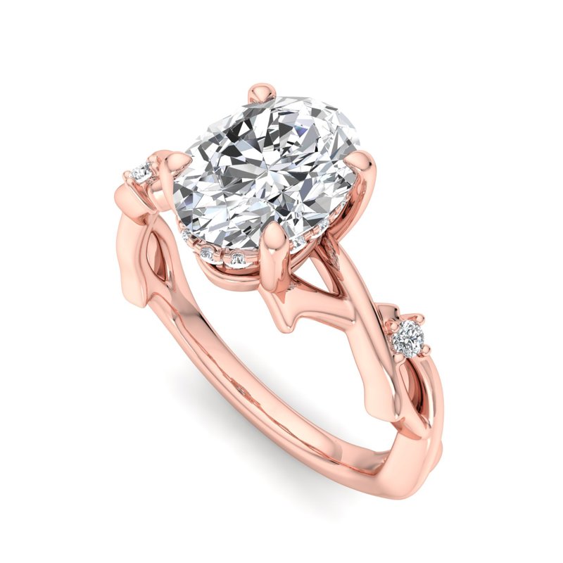 Intertwined Grace Oval Lab Grown Diamond Center Engagement Ring
