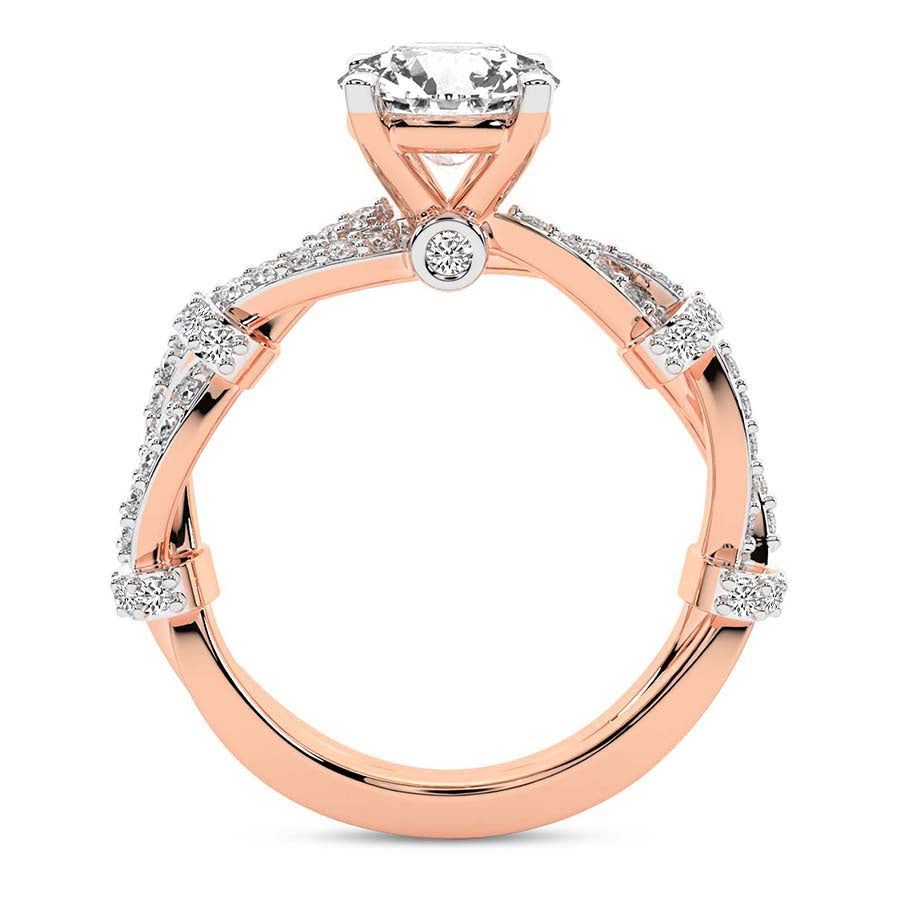 Twisted Brilliance Dual-Tone princess Lab Grown Diamond Center Engagement Ring