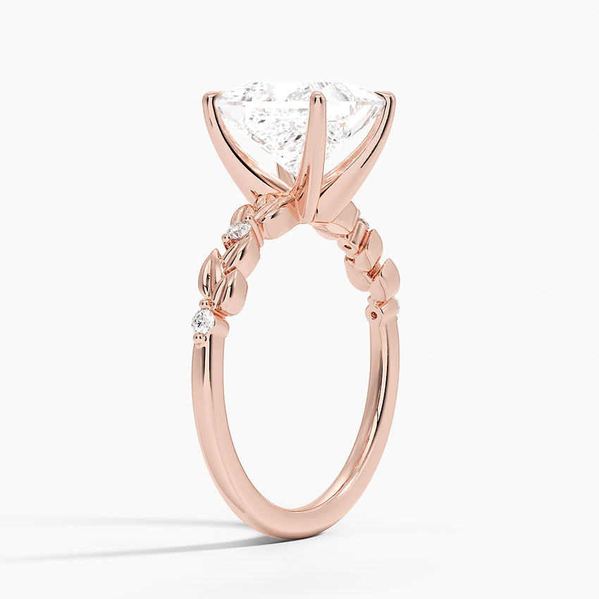 Vine Bloom Milgrain Princess Lab Grown Diamond Center Engagement Ring