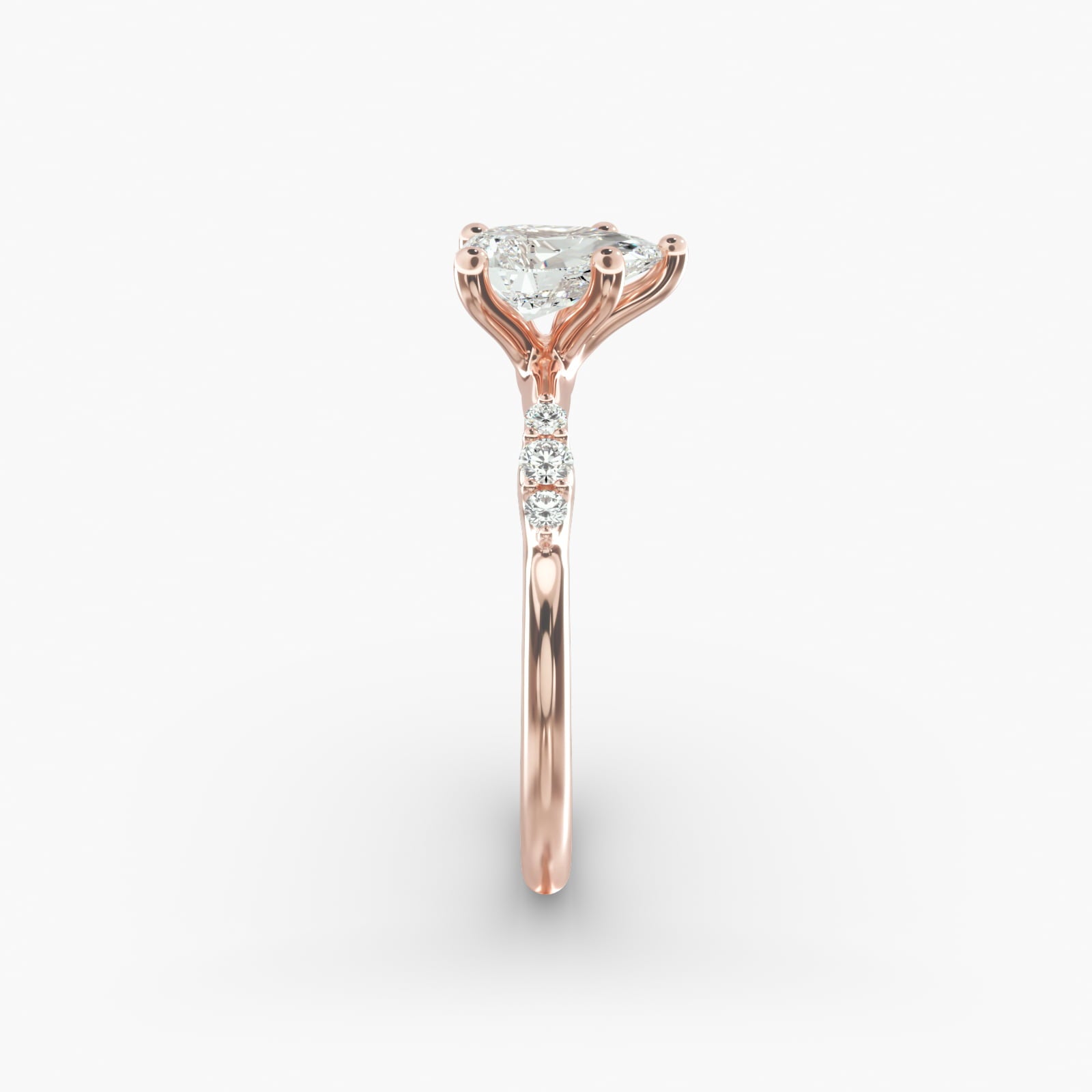 Graduated Sparkle Pear Lab Grown Diamond Center Engagement Ring