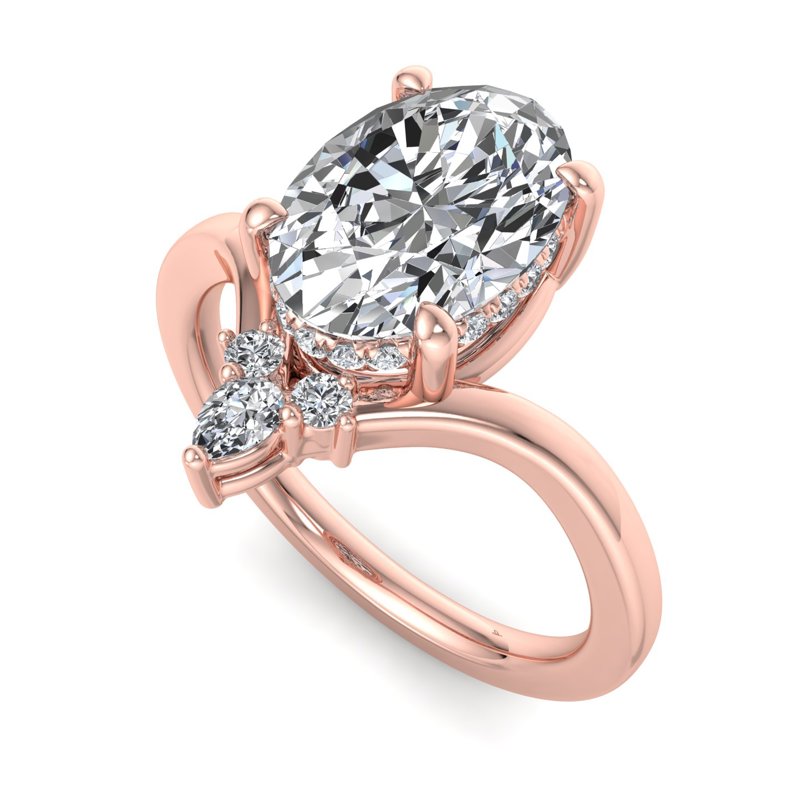 Radiant Tiered Sparkle Oval Lab Grown Diamond Center Engagement Ring