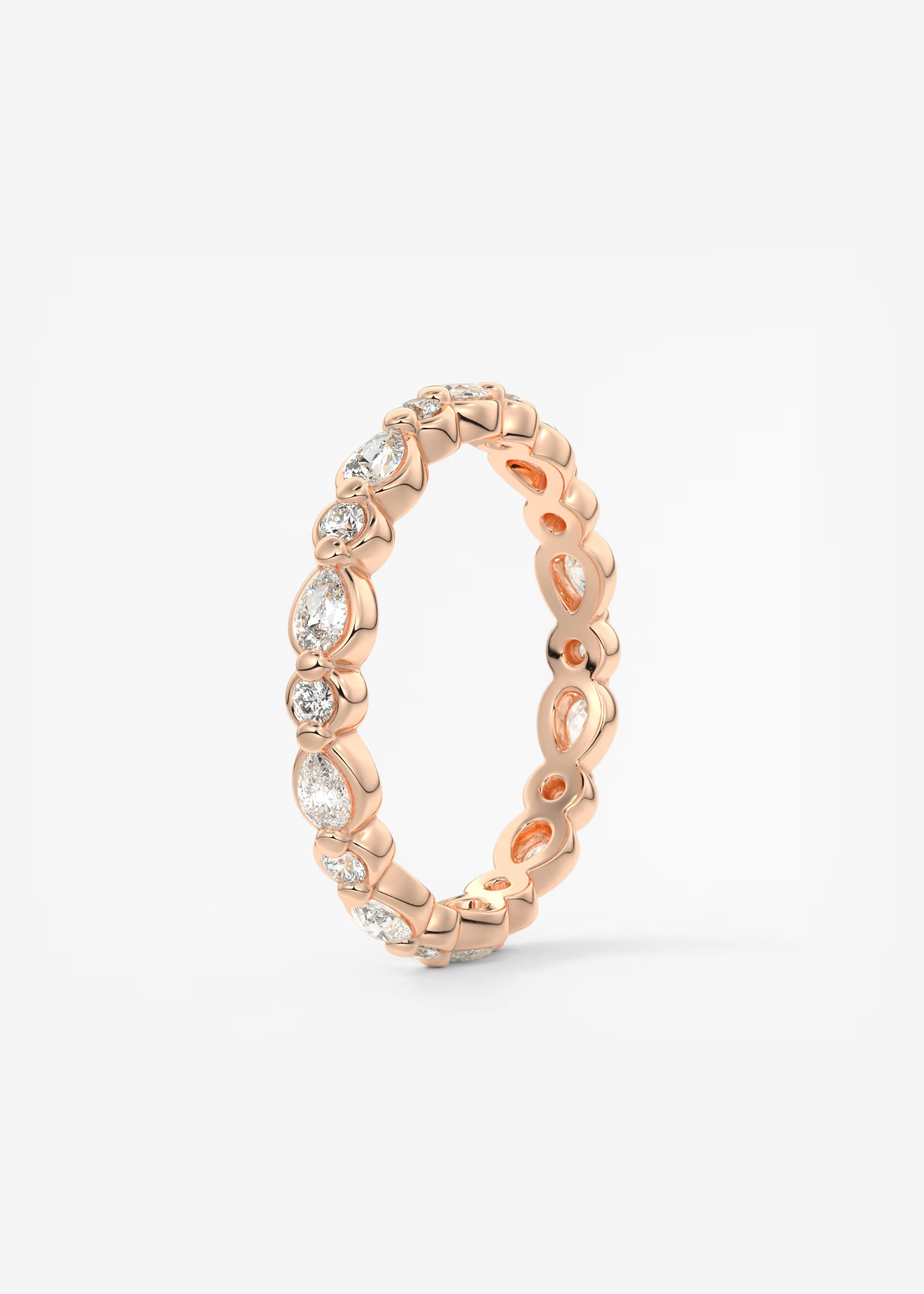 Gold Full Eternity Band with Alternating Round and Marquise Bezel‑Set Lab‑Grown Diamonds