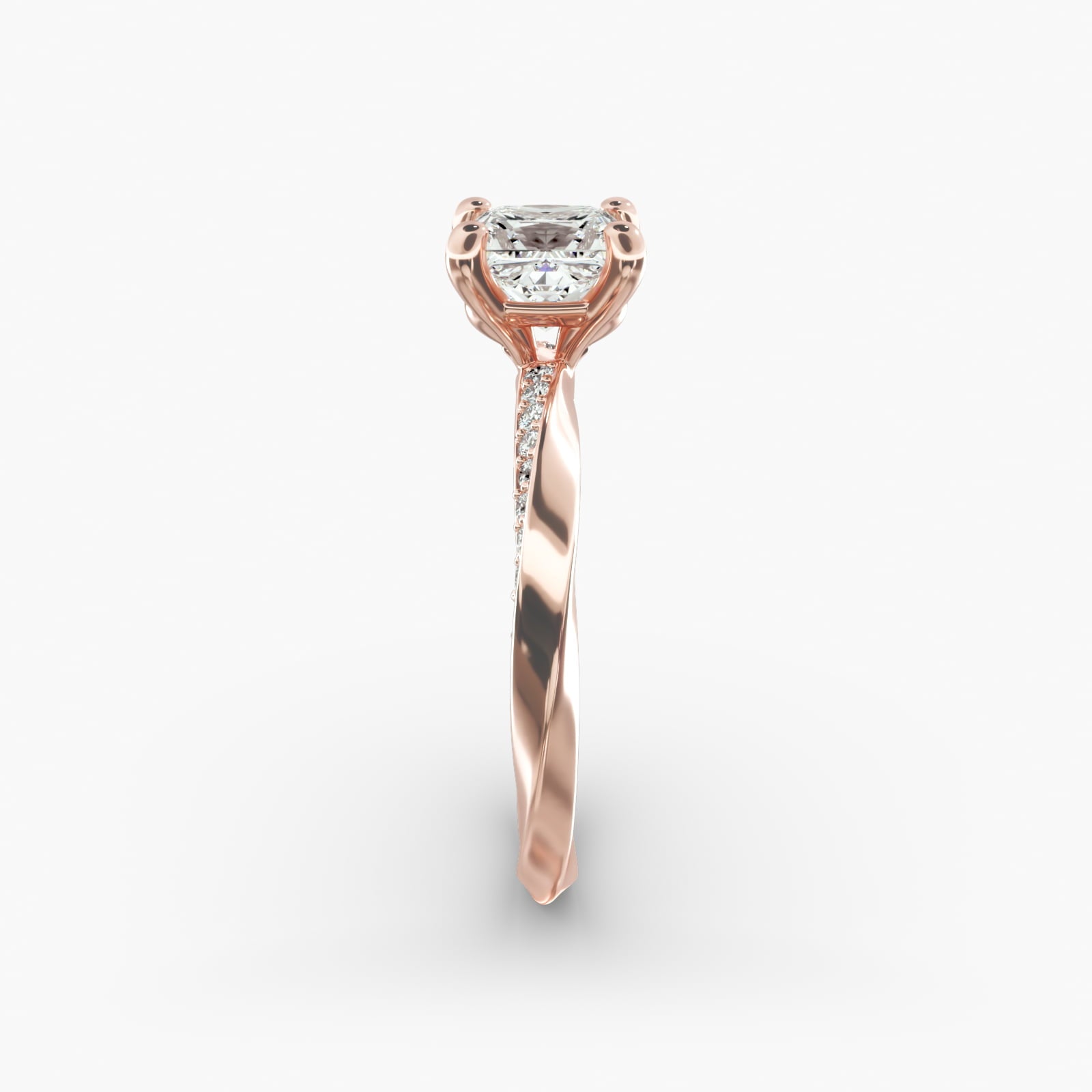 Twisted Sparkle Princess Lab Grown Diamond Center Engagement Ring