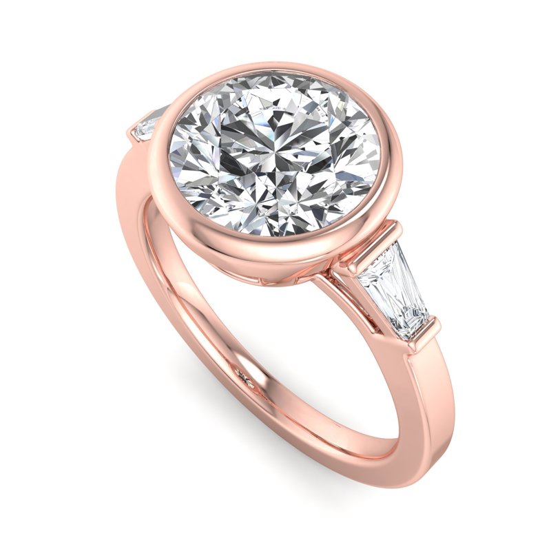 Timeless Bezel-Set Round Lab Grown Diamond Center Engagement Ring