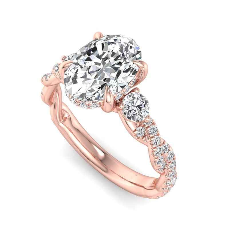 Oval Lab Grown Diamond Center Engagement Ring