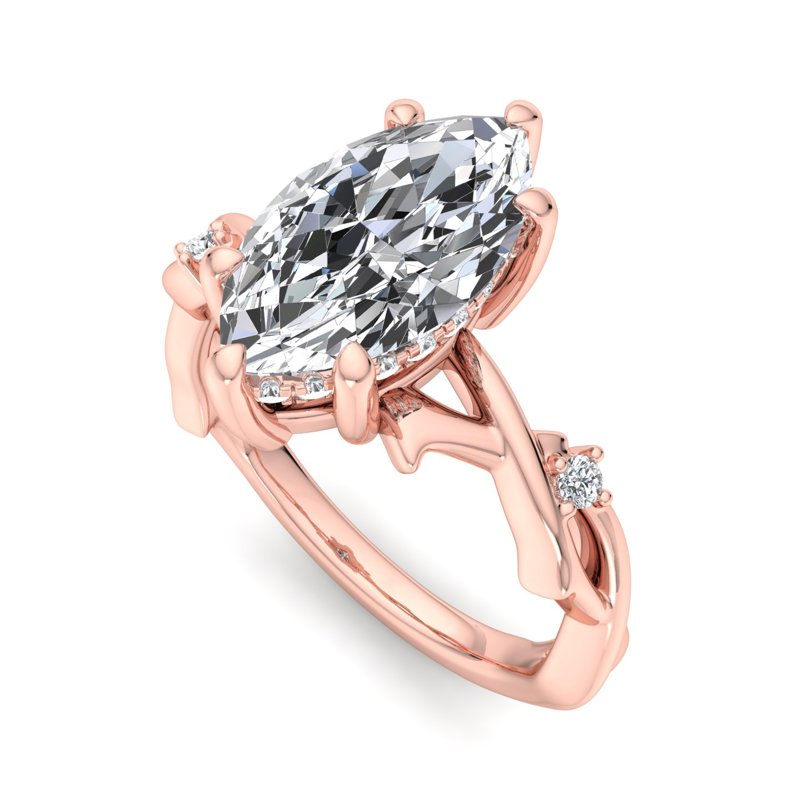 Intertwined Grace Marquise Lab Grown Diamond Center Engagement Ring