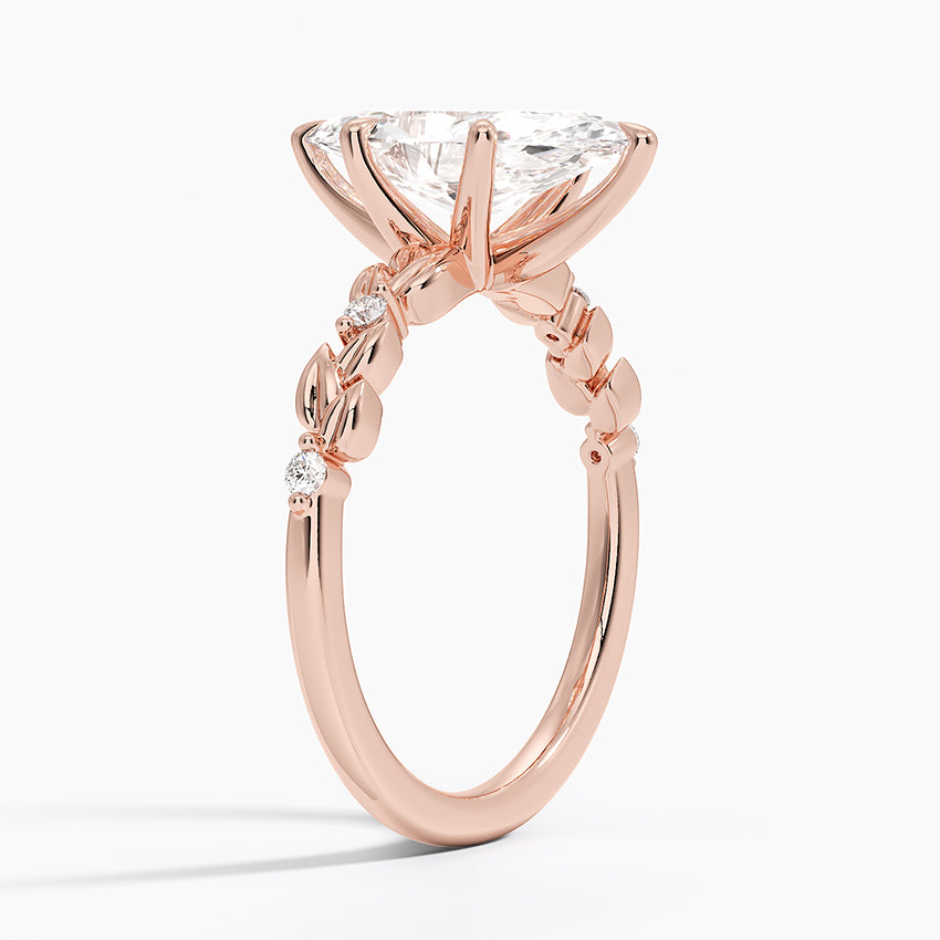 Vine Bloom Milgrain Marquise Lab Grown Diamond Center Engagement Ring