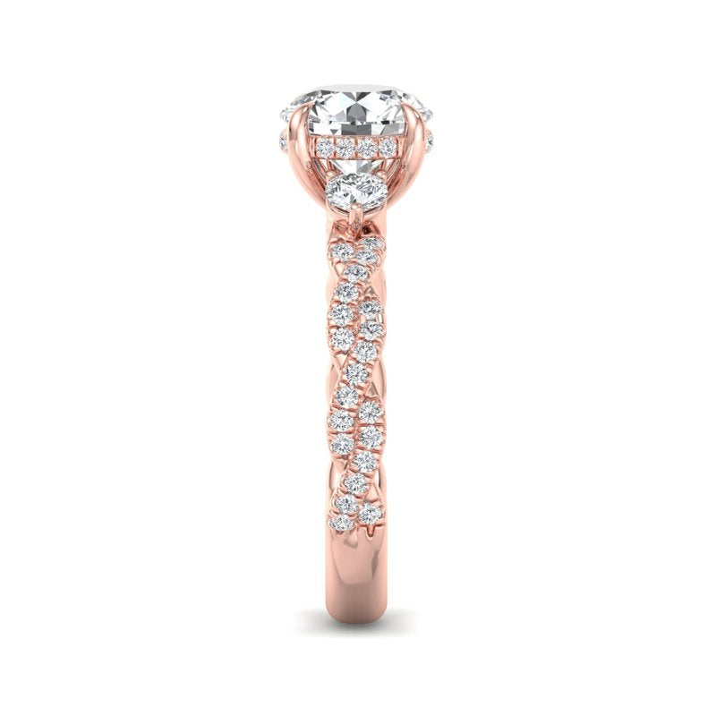 Round Lab Grown Diamond Center Engagement Ring