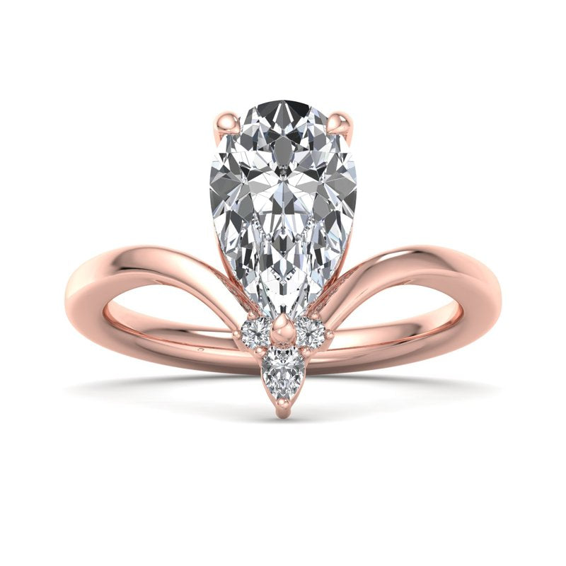 Radiant Tiered Sparkle Pear Lab Grown Diamond Center Engagement Ring