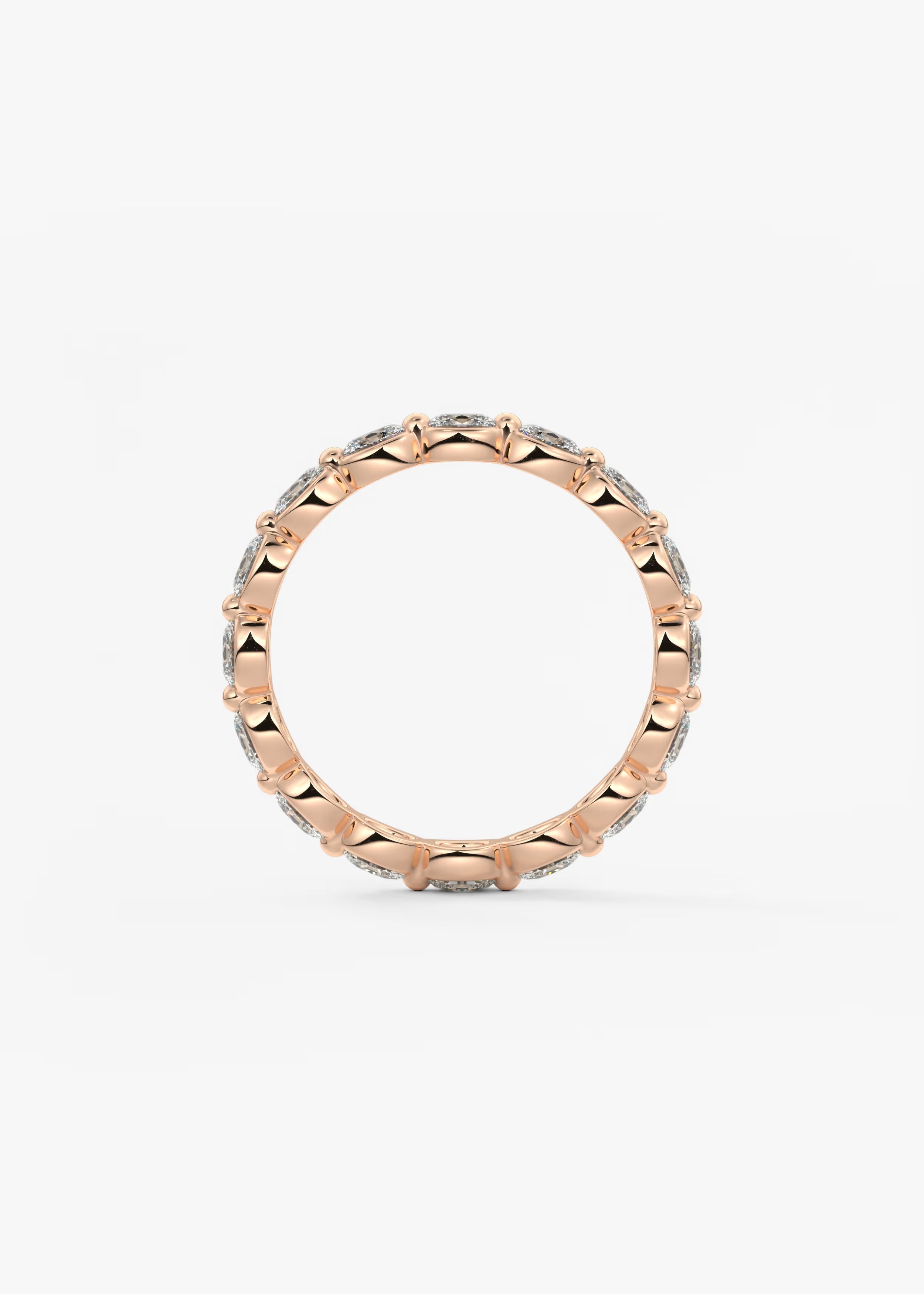 Gold Full Eternity Band with Oval Bezel‑Set Round Lab‑Grown Diamonds
