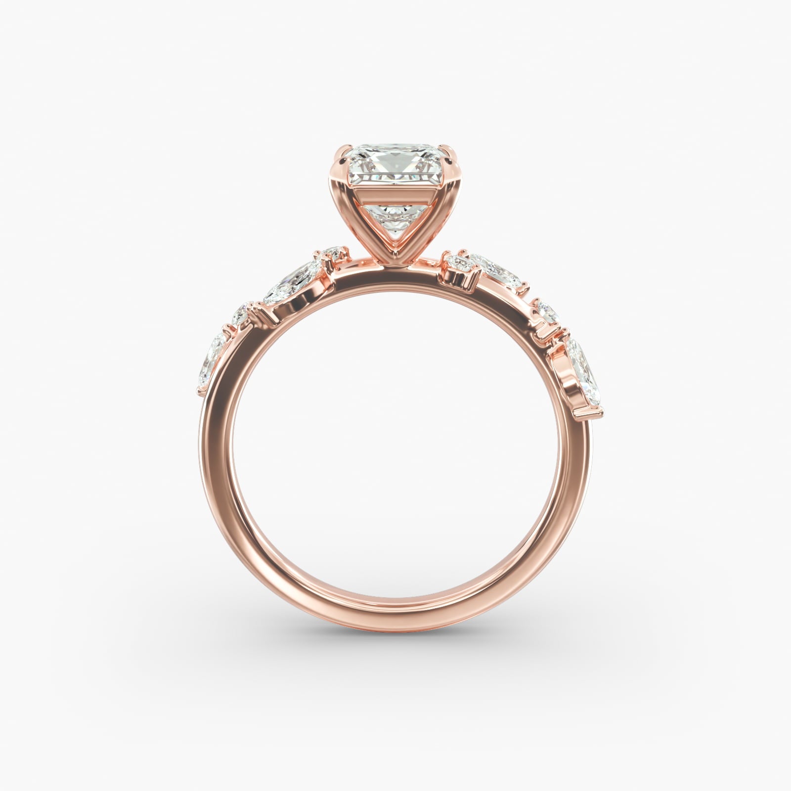 Symphony of Light Floral Princess Lab Grown Diamond Center Engagement Ring