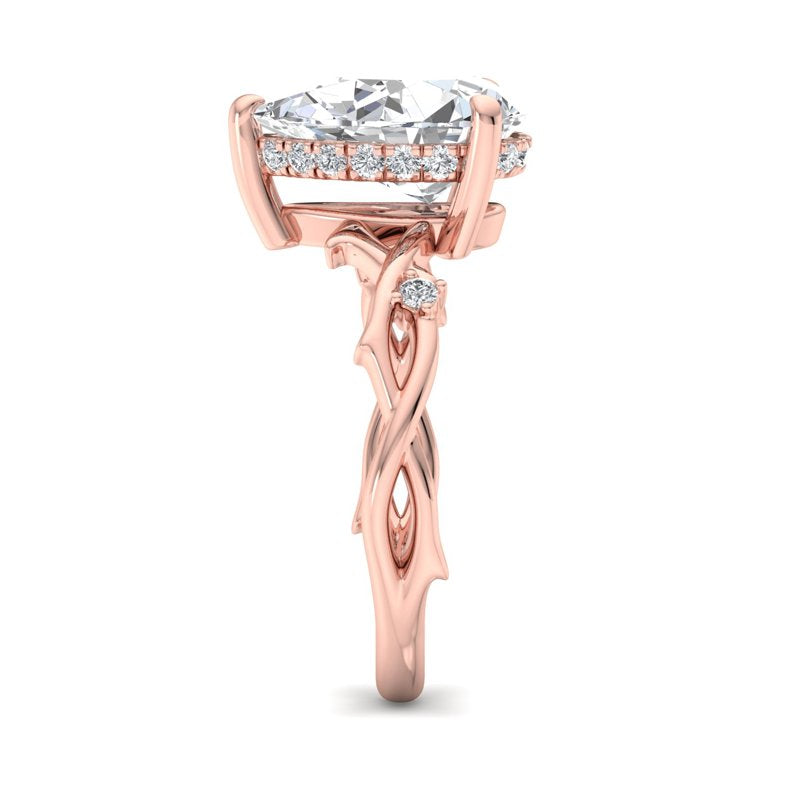 Intertwined Grace Pear Lab Grown Diamond Center Engagement Ring