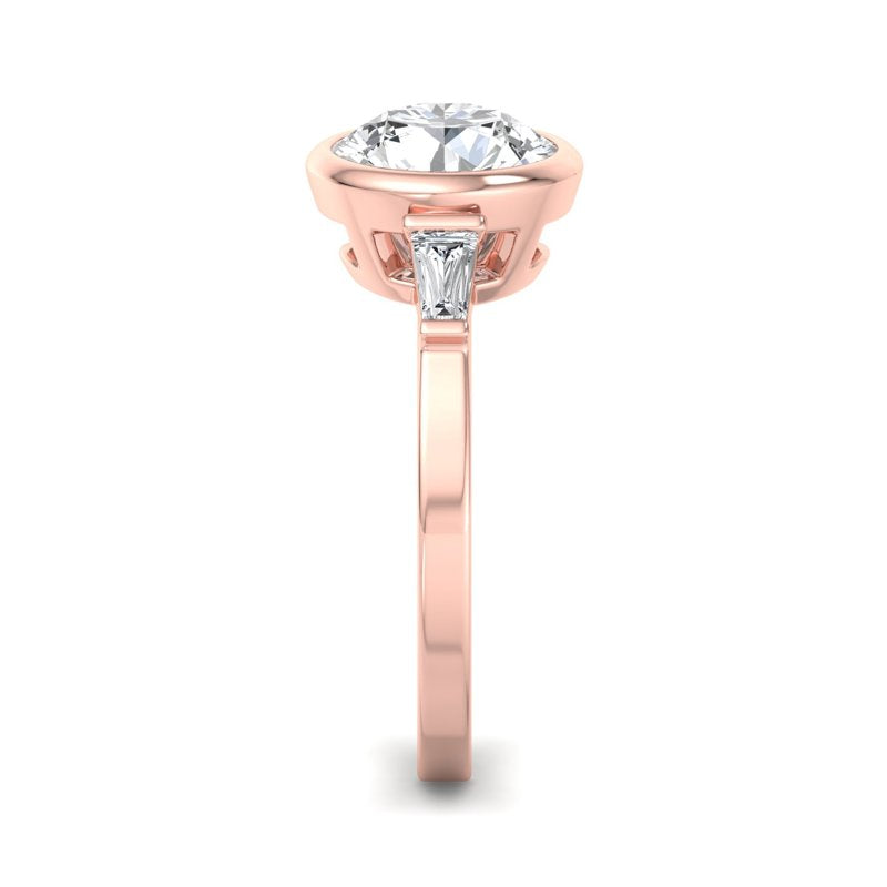 Timeless Bezel-Set Round Lab Grown Diamond Center Engagement Ring