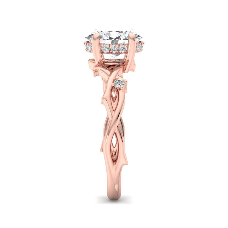 Intertwined Grace Oval Lab Grown Diamond Center Engagement Ring