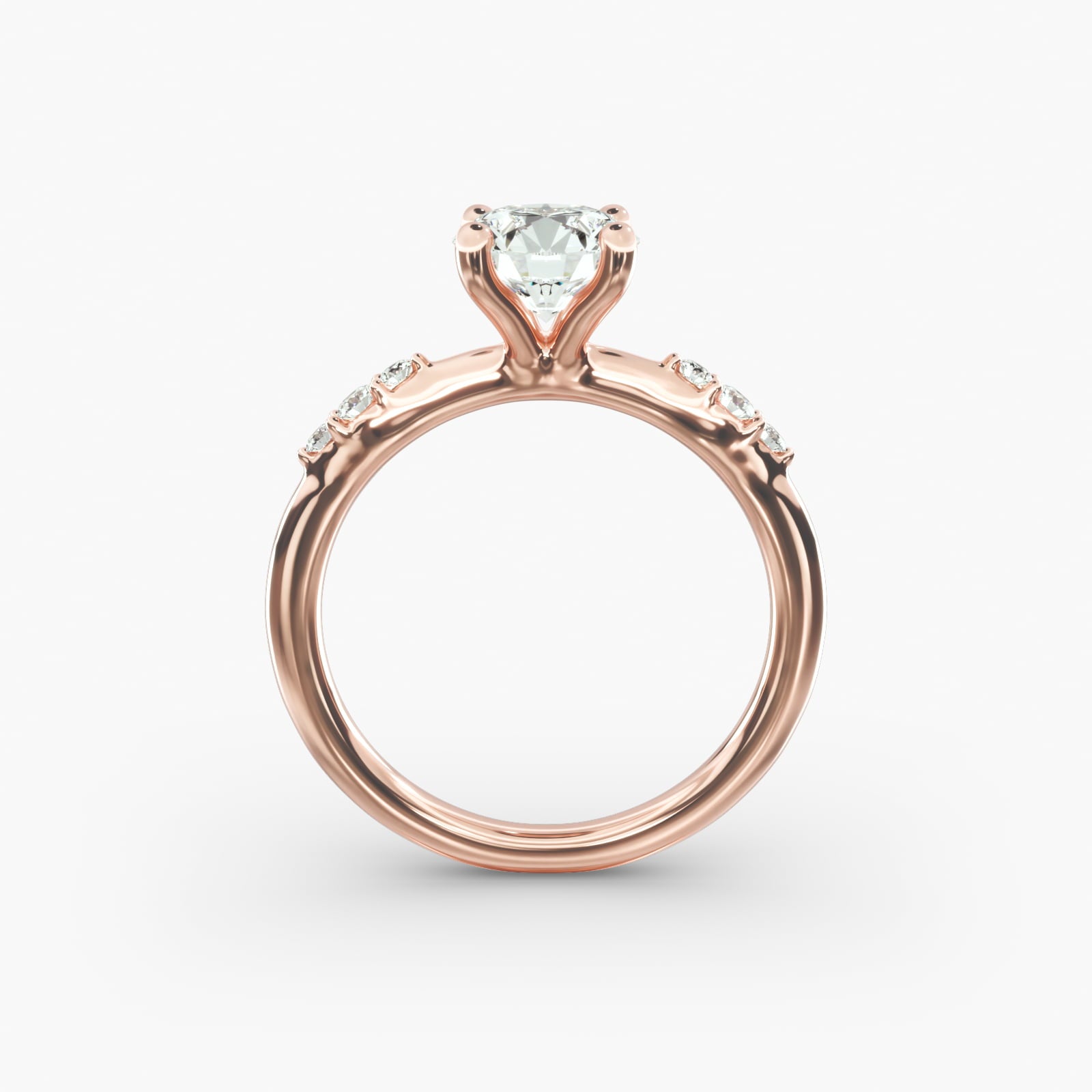Graduated Sparkle Round Lab Grown Diamond Center Engagement Ring
