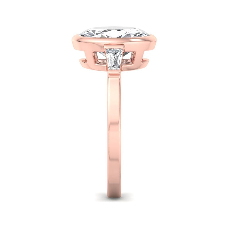 Timeless Bezel-Set Oval Lab Grown Diamond Center Engagement Ring