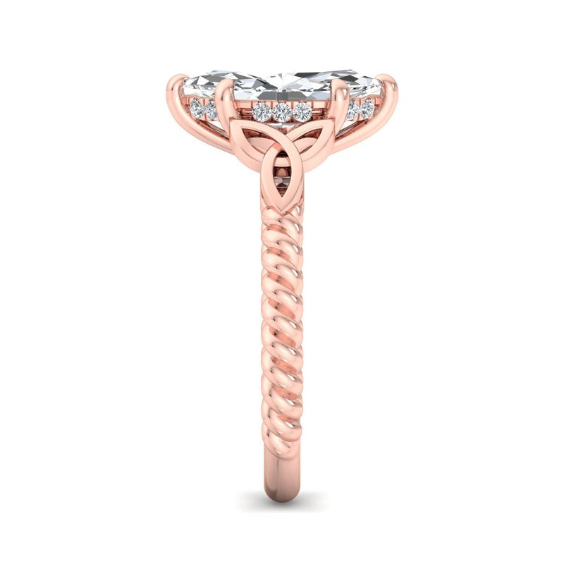 Twisted Vine Artisan Marquise Lab Grown Diamond Center Engagement Ring