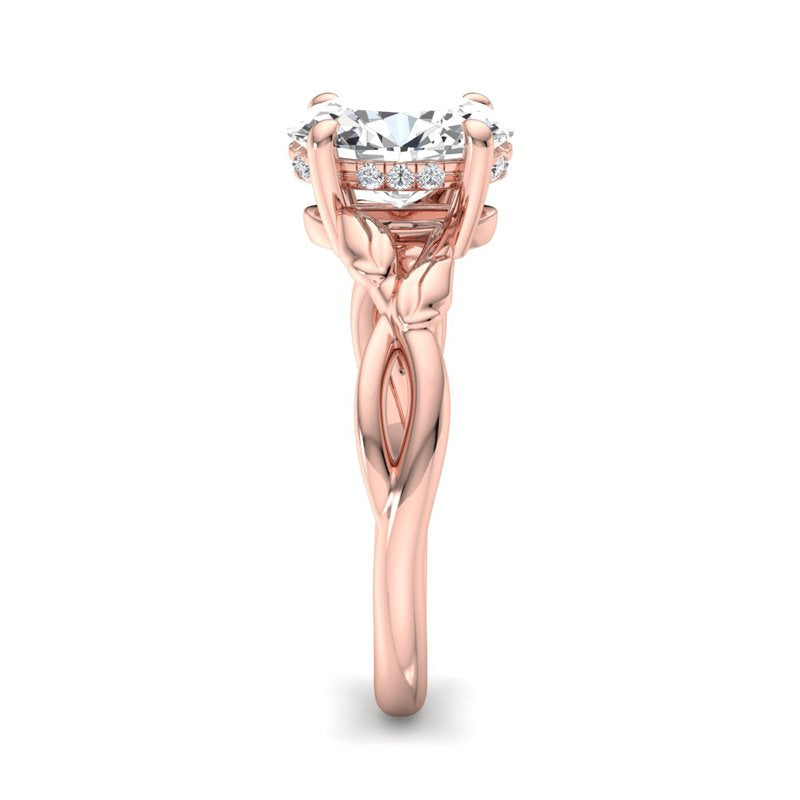 Nature-Inspired Oval Lab Grown Diamond Center Engagement Ring