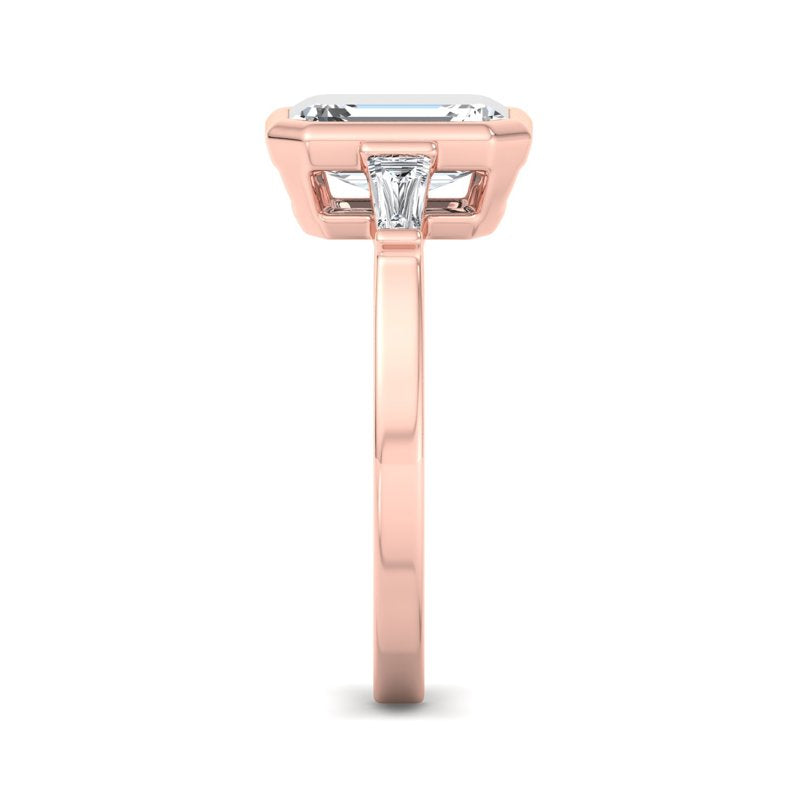 Timeless Bezel-Set Emerald Lab Grown Diamond Center Engagement Ring