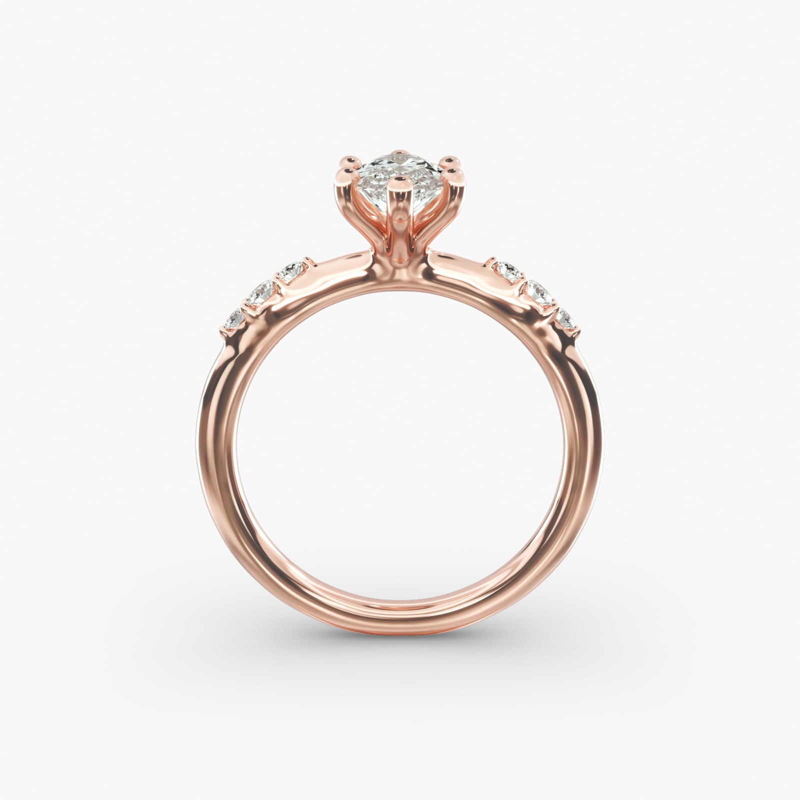 Graduated Sparkle Marquise Lab Grown Diamond Center Engagement Ring