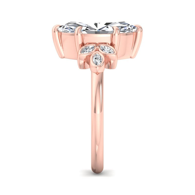 Floral Radiance Marquise Lab Grown Diamond Center Engagement Ring