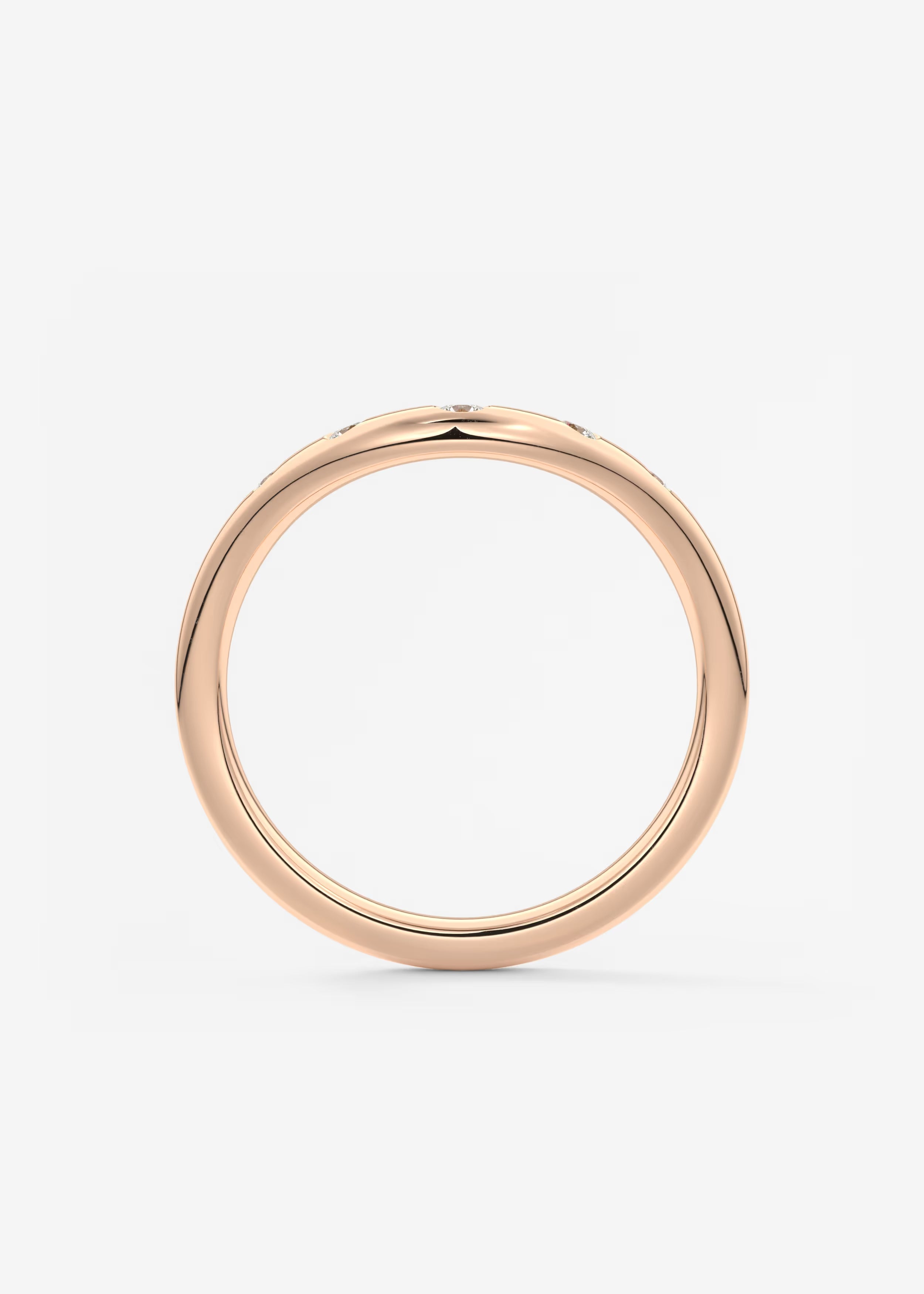 Gold Wave‑Shaped Band with Graduated Round Lab‑Grown Diamonds