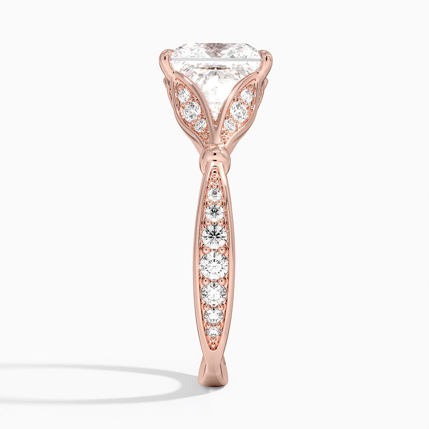 Leaf Embrace Split-Shank Princess Lab Grown Diamond Center Engagement Ring