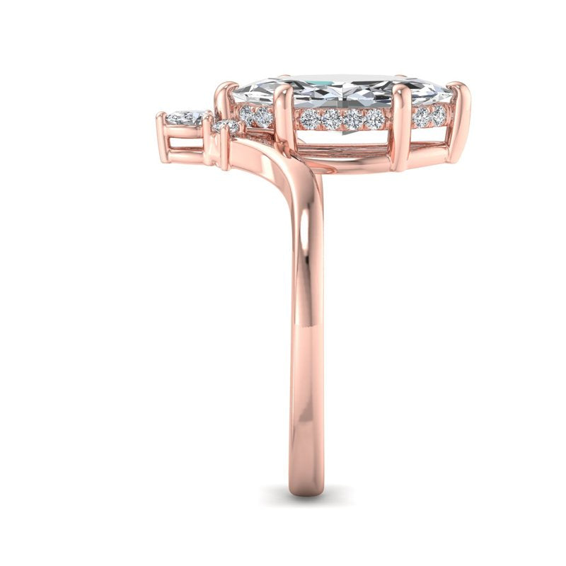 Radiant Tiered Sparkle Marquise Lab Grown Diamond Center Engagement Ring
