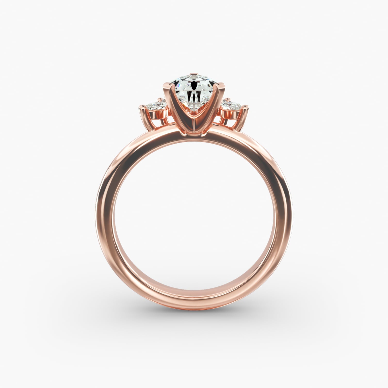 Crown Bloom Halo Pear Lab Grown Diamond Center Engagement Ring