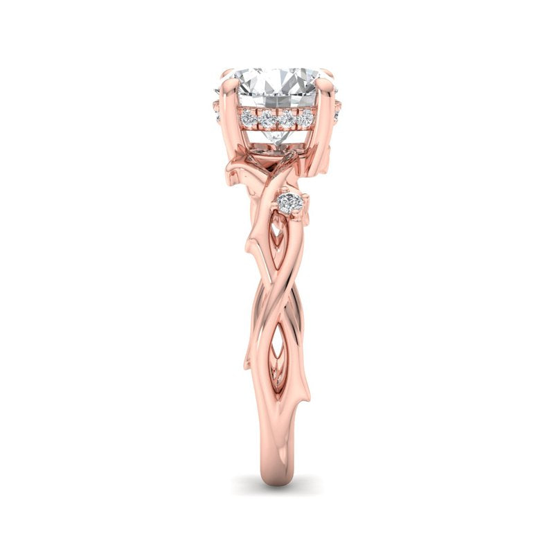 Intertwined Grace Round Lab Grown Diamond Center Engagement Ring