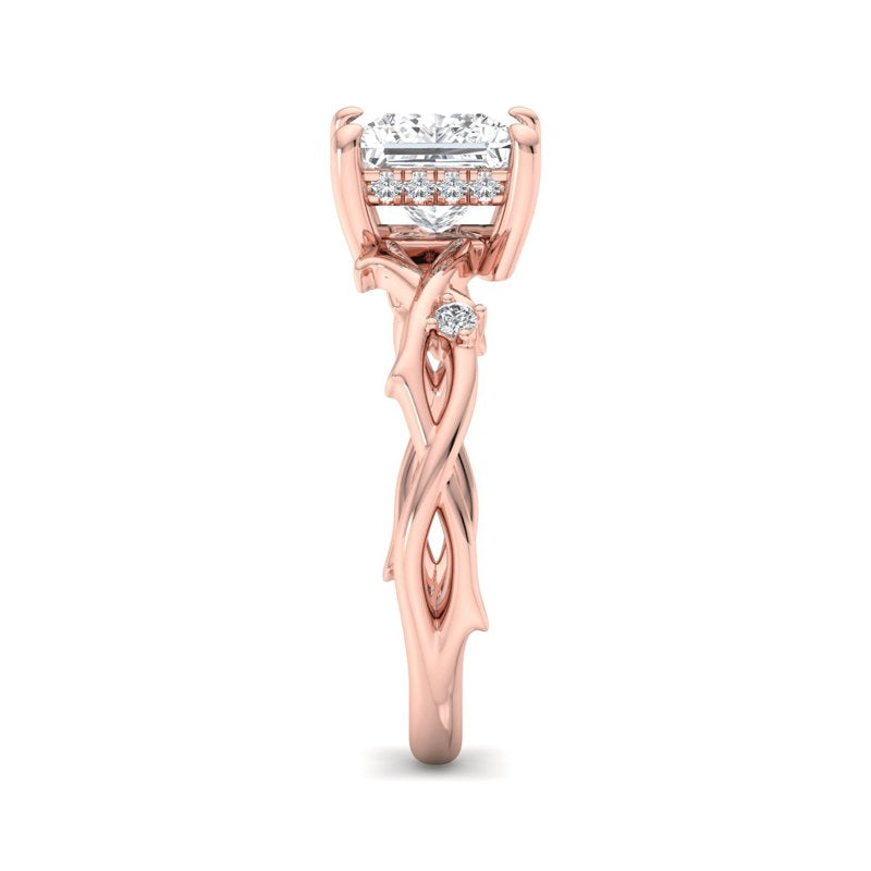 Intertwined Grace Princess Lab Grown Diamond Center Engagement Ring