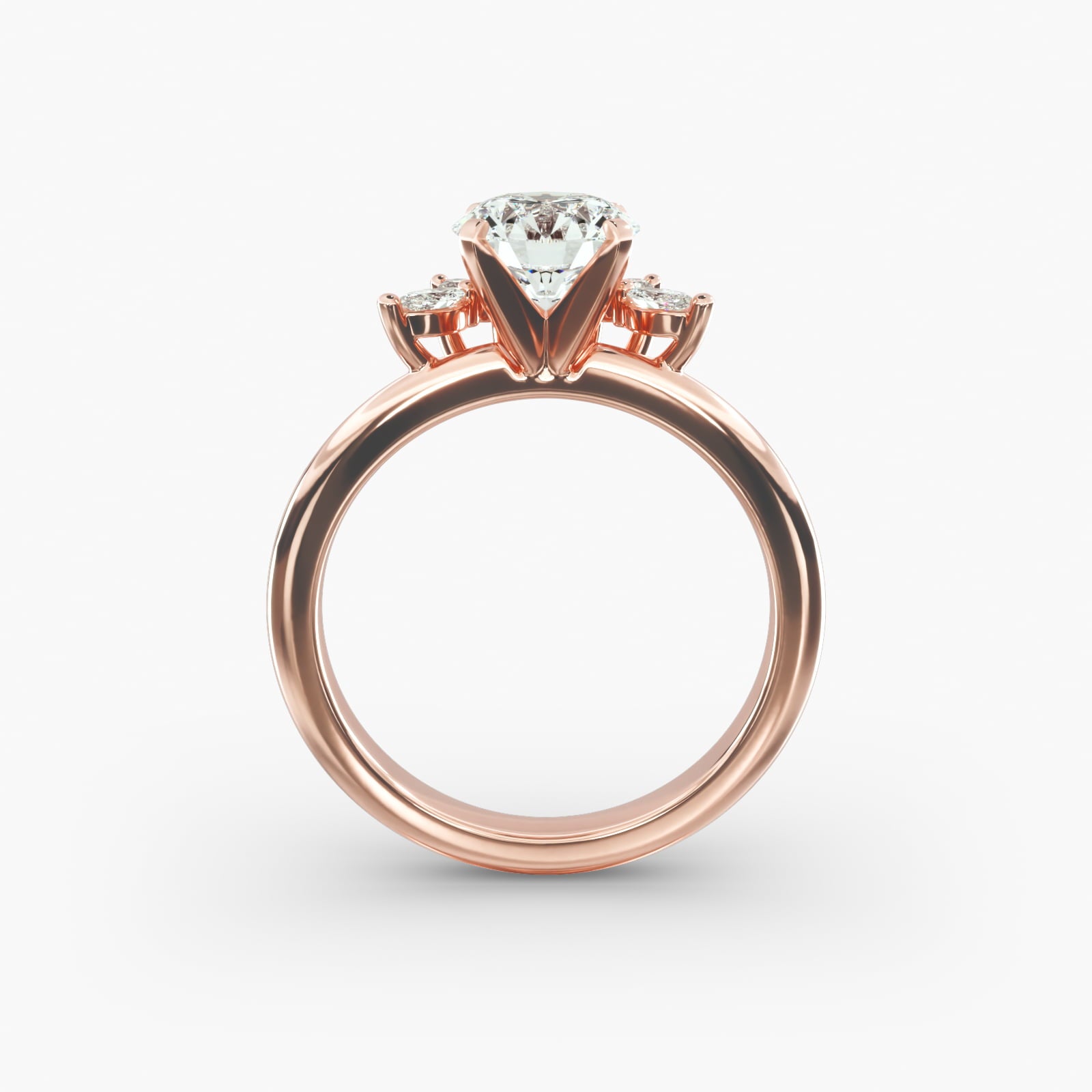 Crown Bloom Halo Round Lab Grown Diamond Center Engagement Ring
