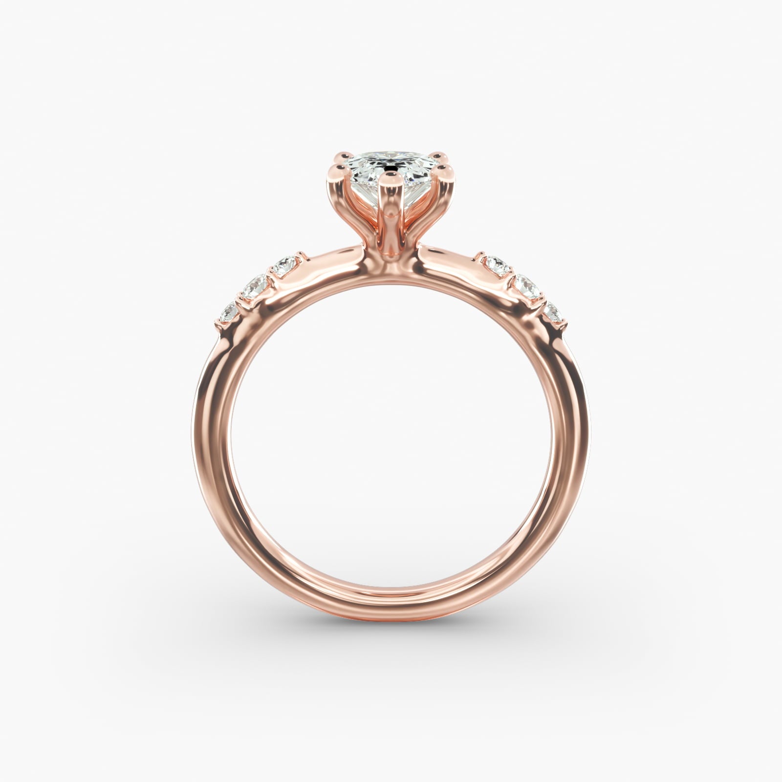 Graduated Sparkle Pear Lab Grown Diamond Center Engagement Ring