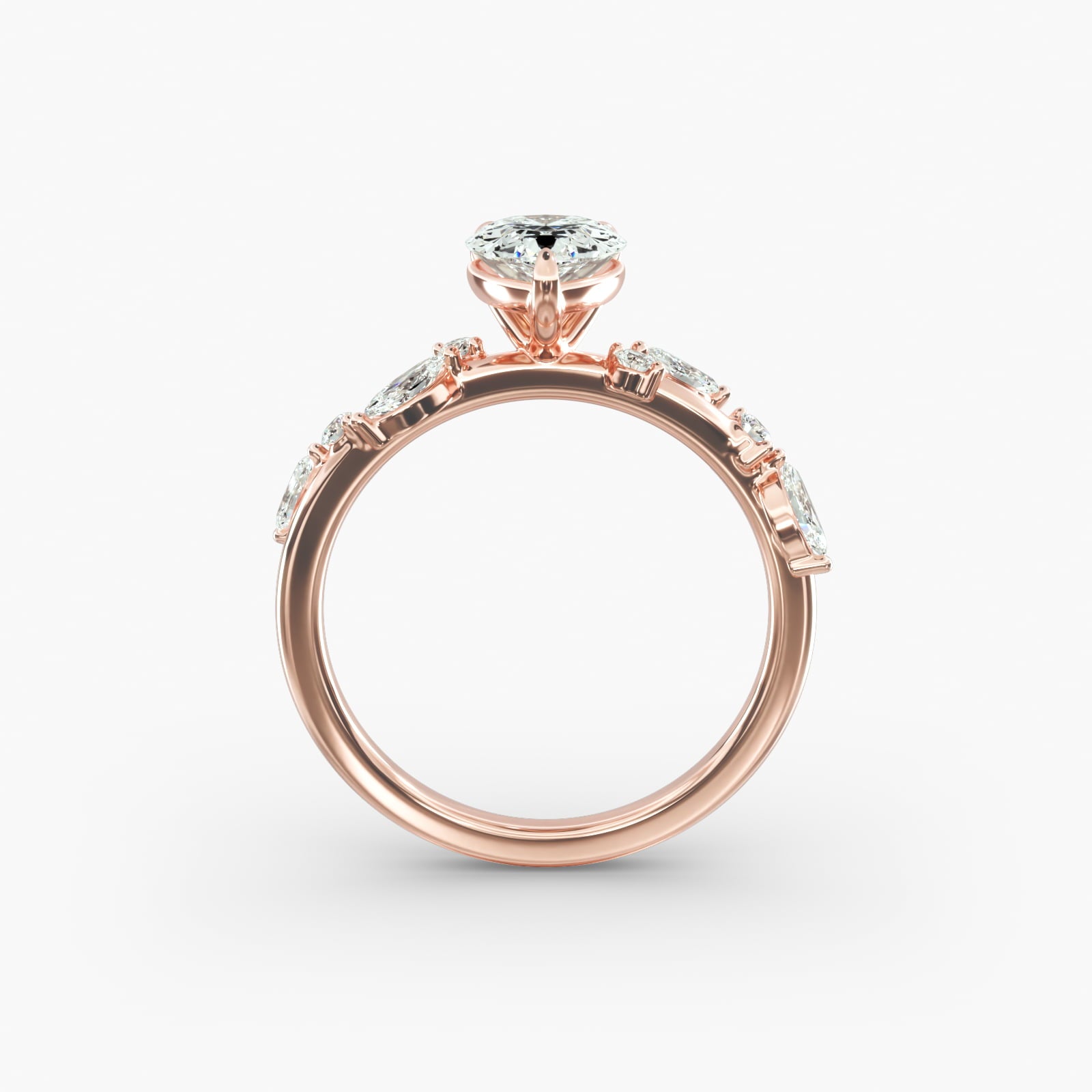 Symphony of Light Floral Pear Lab Grown Diamond Center Engagement Ring