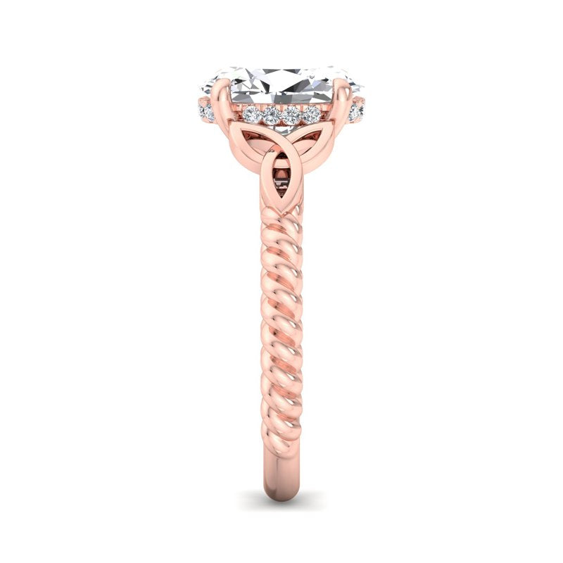 Twisted Vine Artisan Oval Lab Grown Diamond Center Engagement Ring
