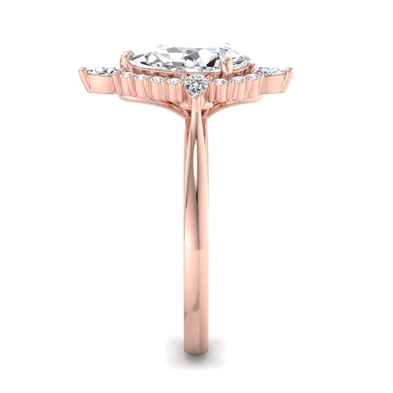 Halo-style with Pear Accents and Pear Lab Grown Diamond Center Engagement Ring