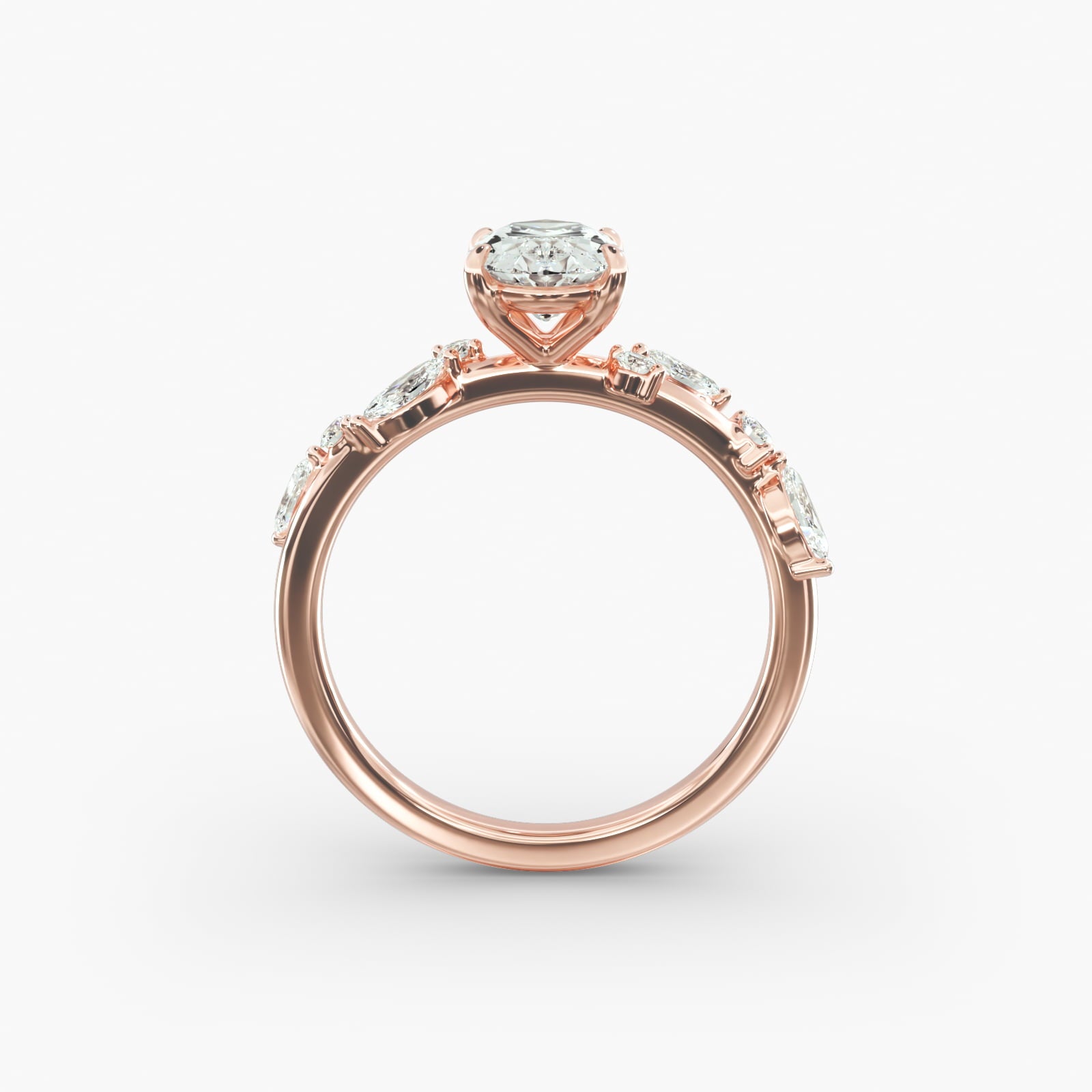 Symphony of Light Floral Oval Lab Grown Diamond Center Engagement Ring