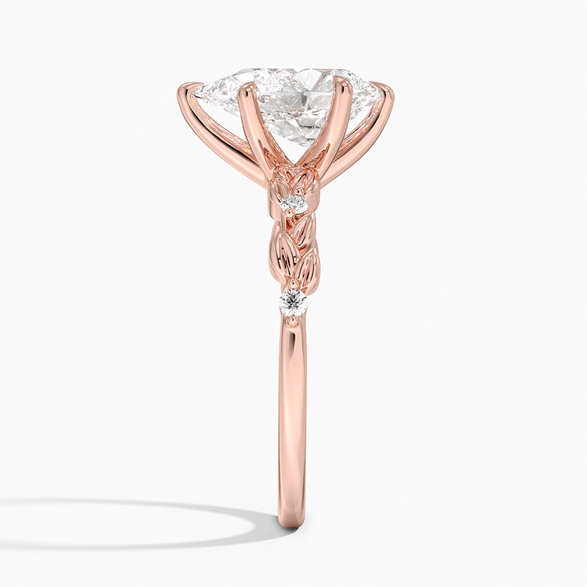 Vine Bloom Milgrain Pear Lab Grown Diamond Center Engagement Ring